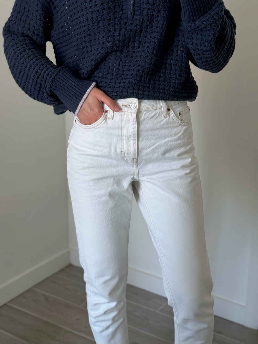 Topshop White Mom Jeans